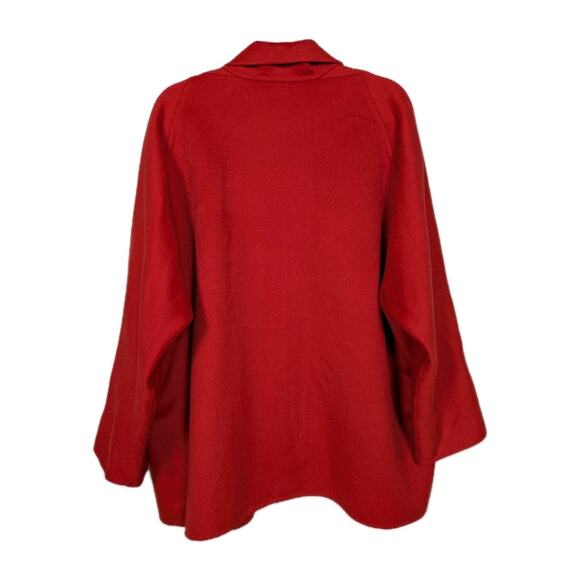 SHAMASK Red Open Front Wool Cashmere Coat Shawl Collar Women's 3 / 16-20 - Picture 2 of 6